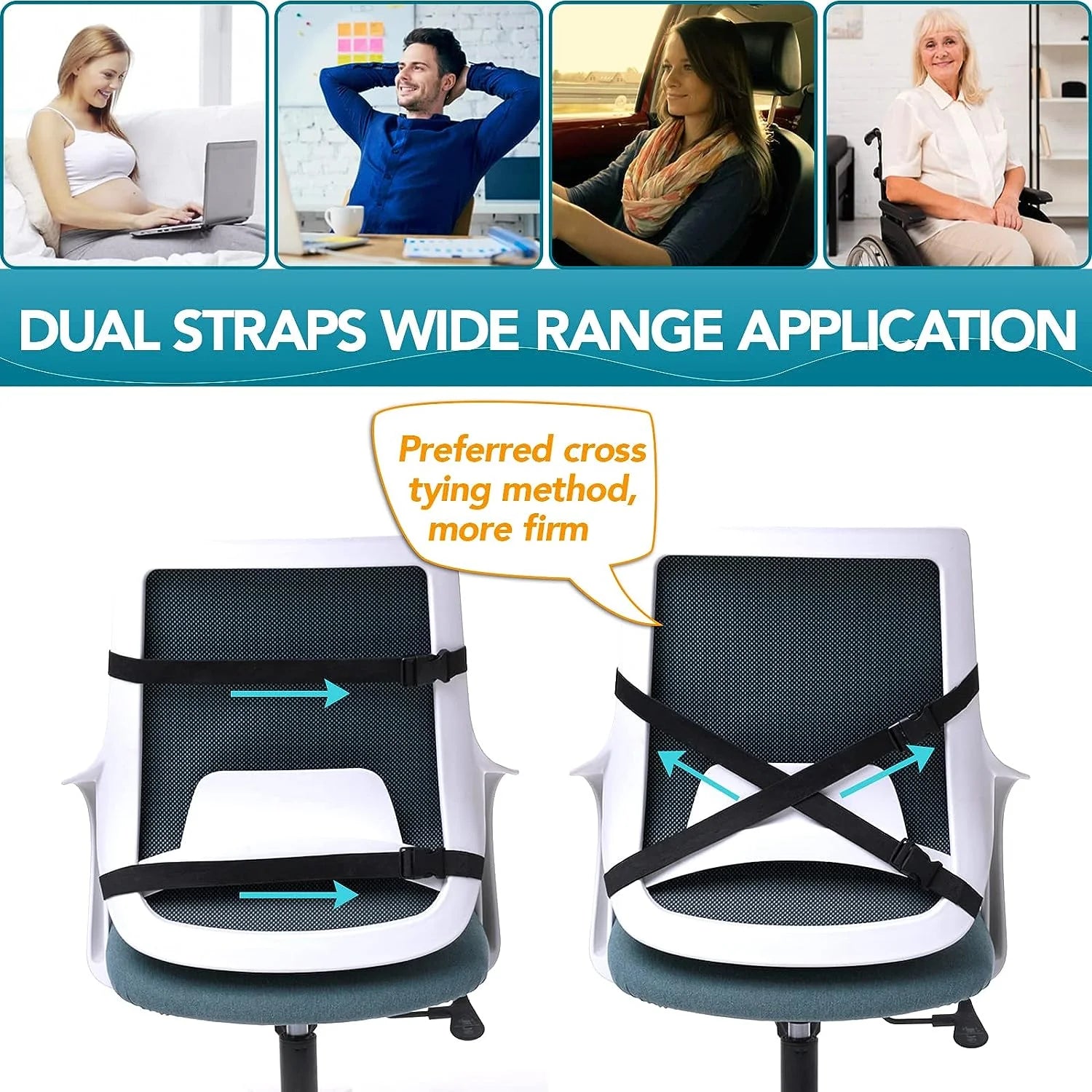 Car Seat Office Chair Back Lumbar Support Car Waist Rest Rebound Memory Foam Cushion Pad Back Lumbar Cushion for Car Driver