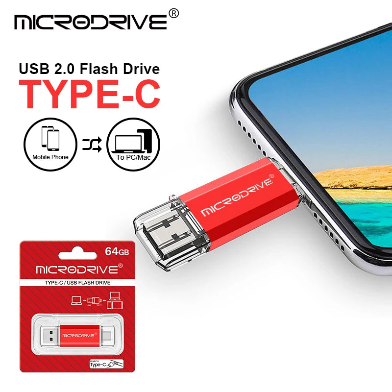 OTG  type c USB Flash drive cle Real capacity 8GB 16GB 32GB 64GB 128GB USB MICRO pendrive for smart phone