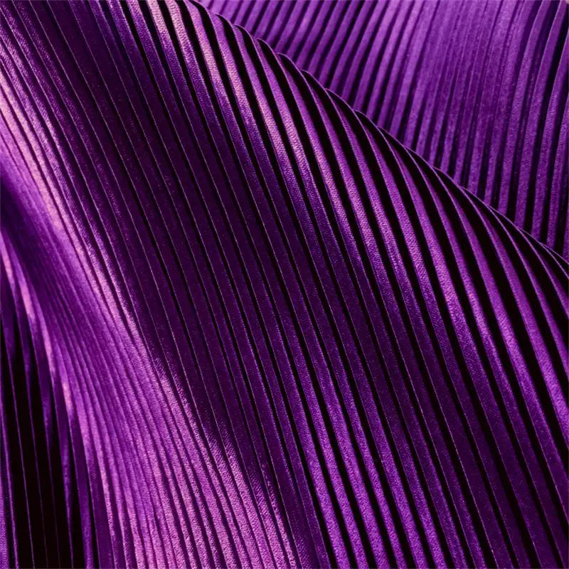 Organ Pleated Fabric Per Meter for Needlework Clothes Skirt Costume Dress Diy Sewing Designer Cloth Soft Comfortable Plain Black