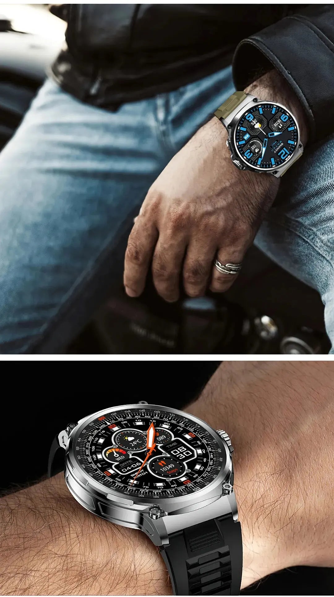 New 710mAh Bluetooth Call Smart Watch Men Sports Fitness Watches  1.85"HD Heart Monitor Waterproof Smartwatch For Android IOS
