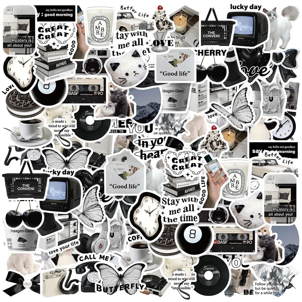 Etori Life 50pcs Cartoon Cute Exquisit Literary Objects Student DIY Laptops, Scrapbooks,Stationery Decoration Stickers