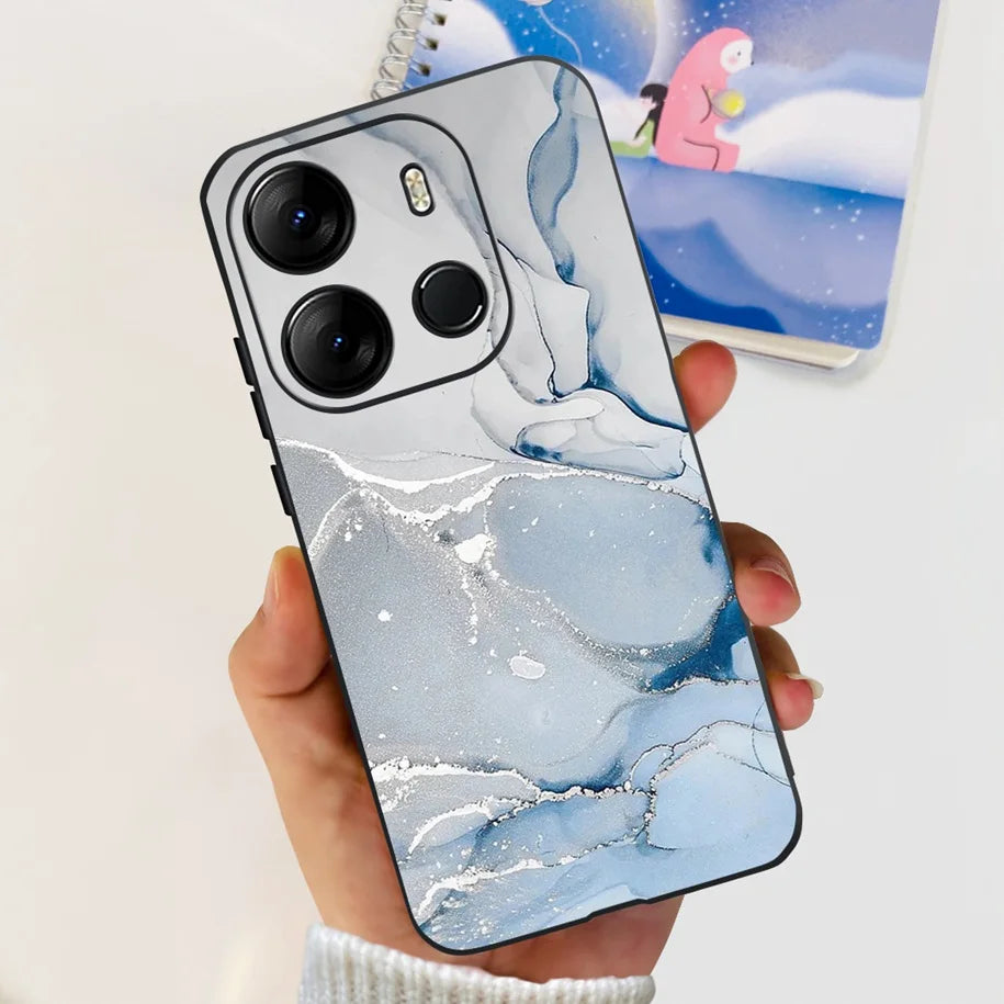 For Tecno Pop 7 Pro Pop7 Case Fashion Marble Soft Silicone Matte Coque For Tecno Spark Go 2023 Funda Pop7Pro BF6 BF7 BF7h Bumper