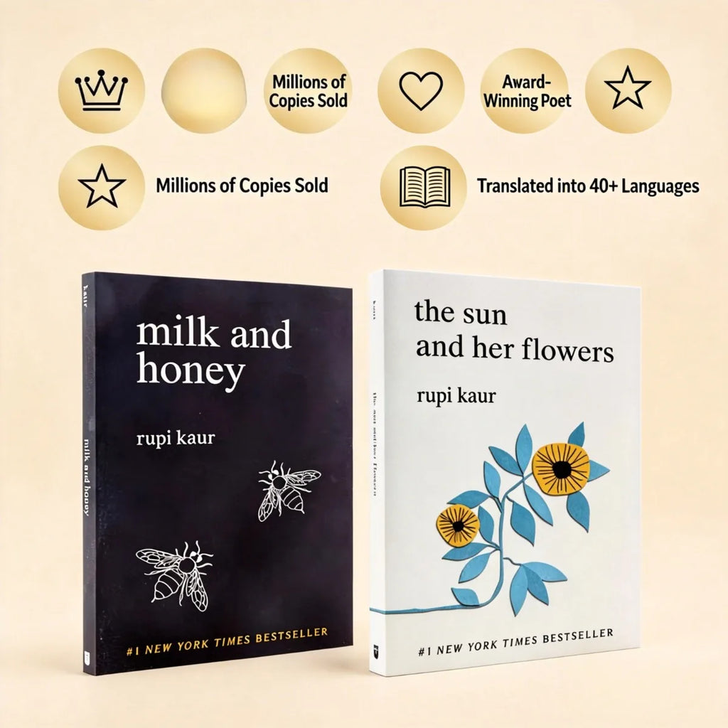 Rupi Kaur 2 Books Set: Milk and Honey & The Sun and Her Flowers | Bestselling English Poetry Collection