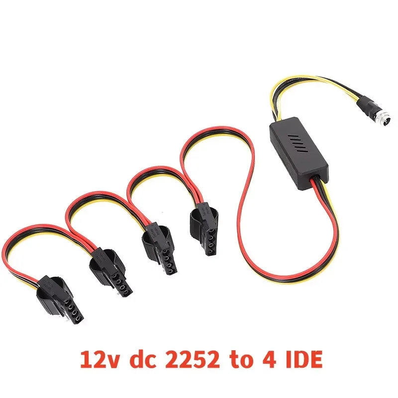 DC 5525 To Hard Disk Cable DC 12V to SATA Hard Disk Cable Step-Down Voltage Regulator DC to SATA/IDE Adapter For NAS Server PC