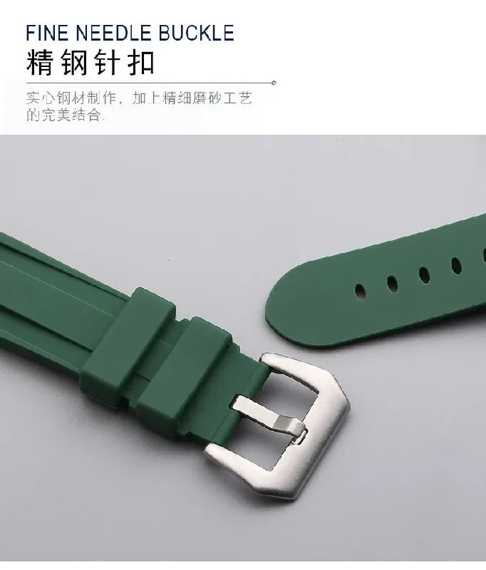Thick Rubber Watch Band 20mm 22mm 24mm 26mm Camouflage Replacement Silicone Wrist Belt Bracelet Soft Camo Watch Strap