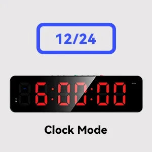 Remote Gym Timer 2 inch Ultra-Clear Interval Time Timers with LED Countdown/Up Wall Clock Battery Power Fitness Timer Stopwatch