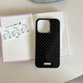 Korean Simple Polka Dot Black Border Phone Case For iPhone 16 Pro Max 15 Pro 14 13 12 11 Xr Xs Max MINI 7 8 Plus Y2K Phone Case