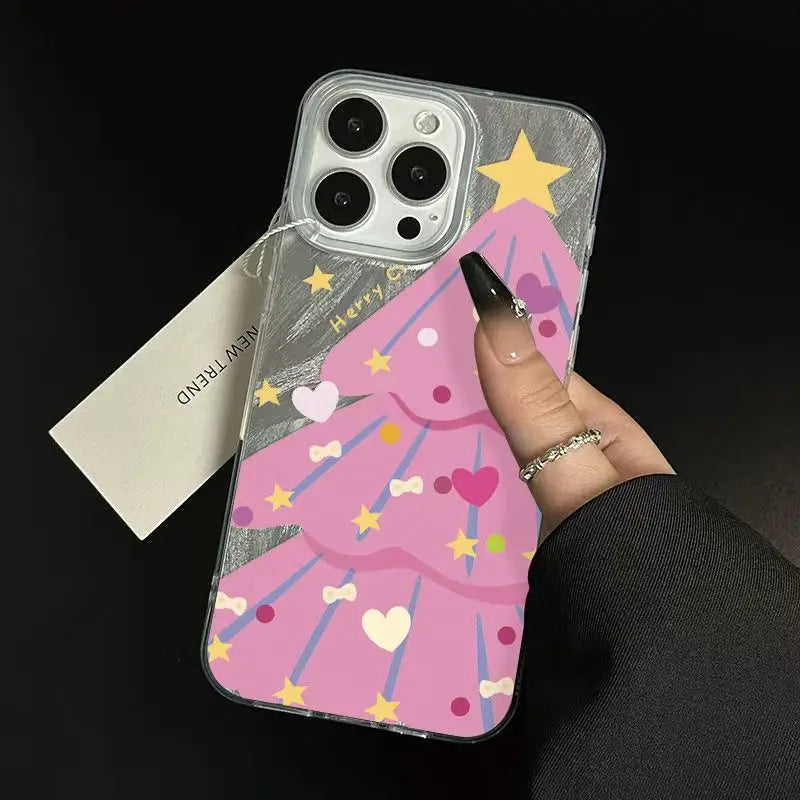 Christmas Tree Phone Case for iPhone 17 Pro 16 16e 15 14 13 12 11 Pro Max iphone Air Shockproof Bumper Cover Funda