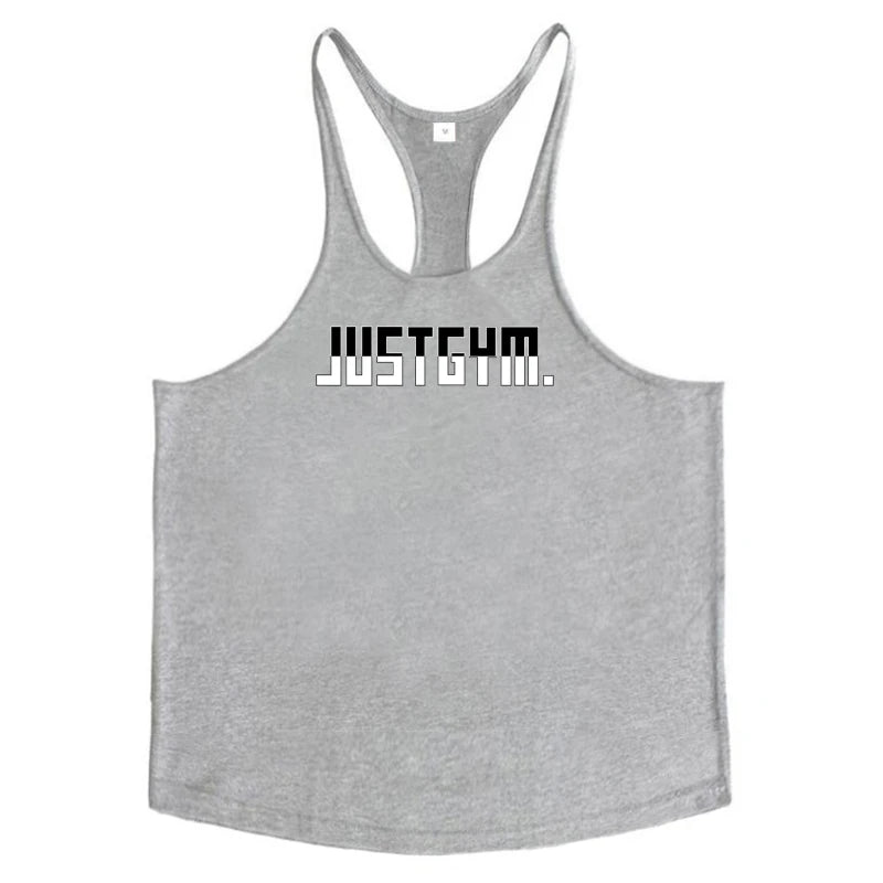 Men's Summer Running Vest Poure Cotton Sleeveless Shirt Loose Fitness Stringer Gym Workout Sports Apparel  Breathable Tank Tops