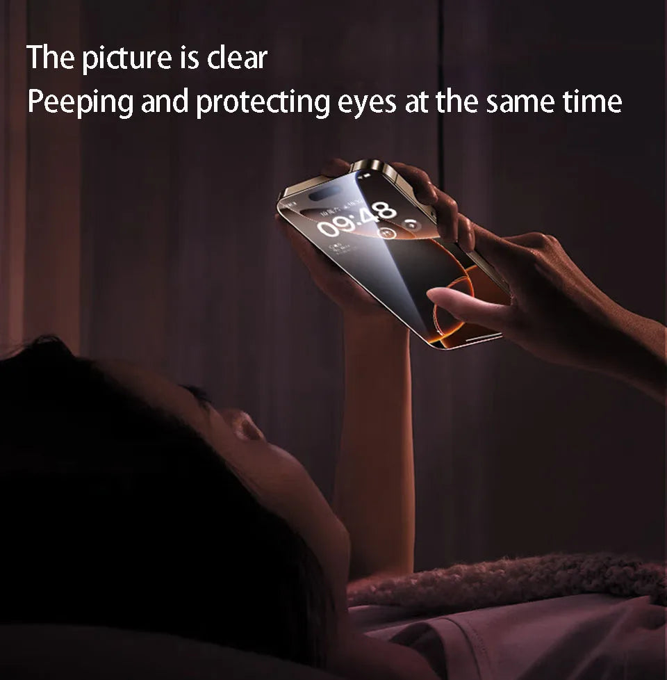 4Pcs Anti-Spy Tempered Glass For iPhone 16 15 14 13 12 11 Pro Max Screen Protector For iPhone XS Max XR Full Cover Privacy Glass