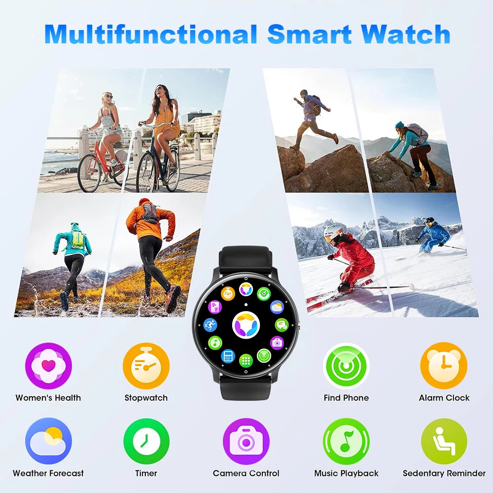 PEJE 1.28'' Fitness Smartwatch for Android and iPhone Smart Watches for Men (Answer/Make Calls), Waterproof Fitness Tracker
