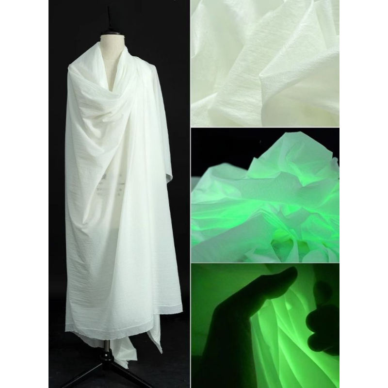 1m*1.45m Glow In The Dark Fabric Color-changing Luminous Satin Fabrics Illuminant Designer Cloth for DIY Sewing Clothing
