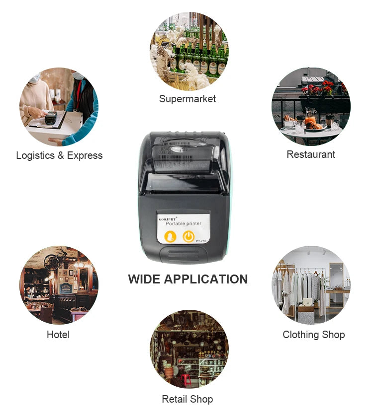 Mini Portable Thermal Printer Bluetooth For Phone Portable Printer Machine For Small Business 58mm Wireless Receipt Impresora