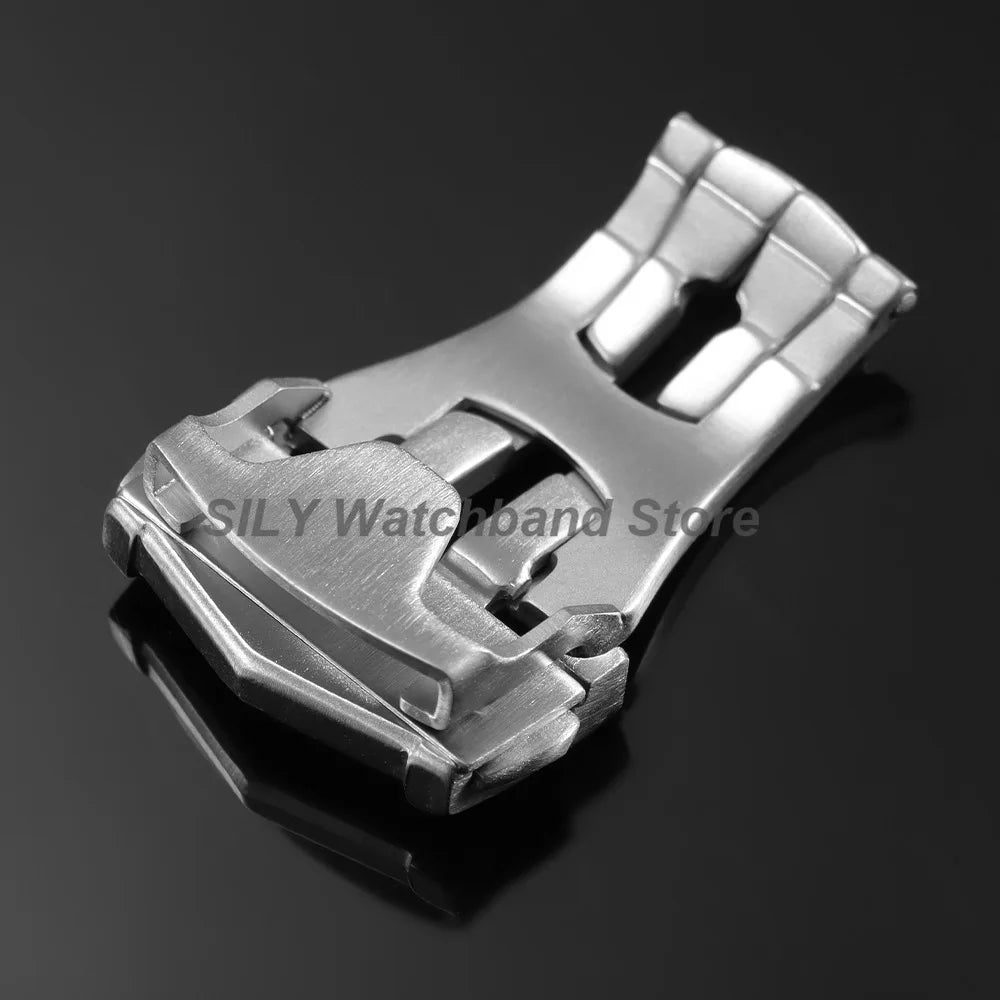 Silver Brushed Watch Buckle 18/20mm Stainless Steel Butterfly Deployment Watch Button Metal Folding Clasp Watch Button Accessory