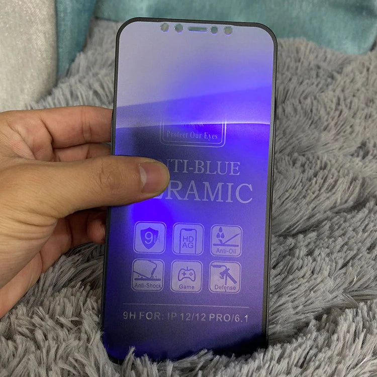 10pcs Ceramics Film Matte Screen Protector Anti Blue Ray Anti-Shock For iPhone 17 Air 16 Pro Max 16E 15 Plus 14 13 12 11 XS