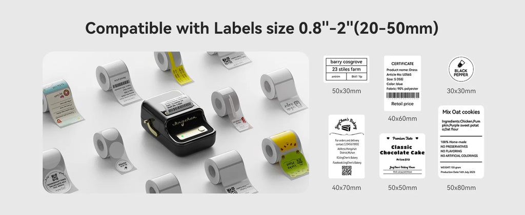 B21PRO 300dpi New NiiMbot B21 Mini Thermal Printer Wireless Barcode Label Maker Bluetooth Portable Adhesive for Office Home Use