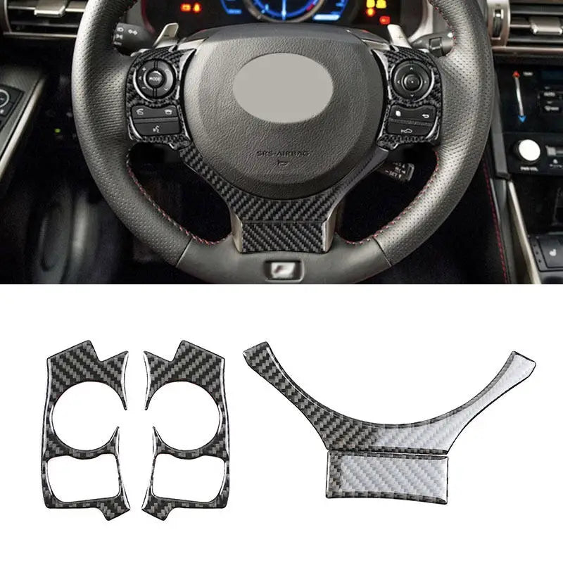 For Lexus IS250 NX200 200t 300h 2013 2014 2015 2016 2017 2018 2019 2020 Car Carbon Fiber Inner Steering Wheel Button Trim Cover