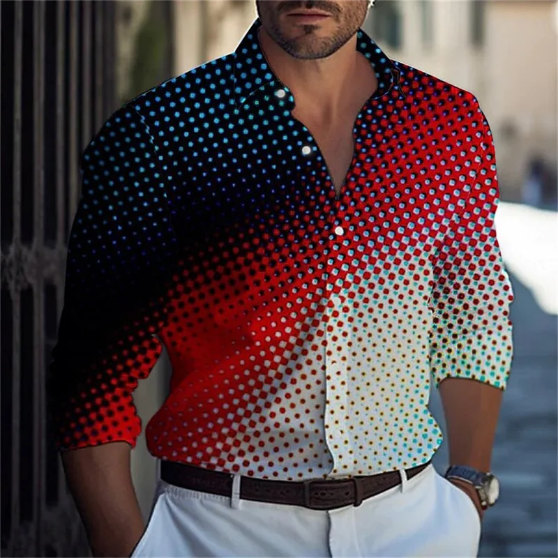 Fashionable 2024 Men's Business Lapel Office Casual Fashion Outdoor Street Men's Tops Shirts Soft And Comfortable Men's Retro