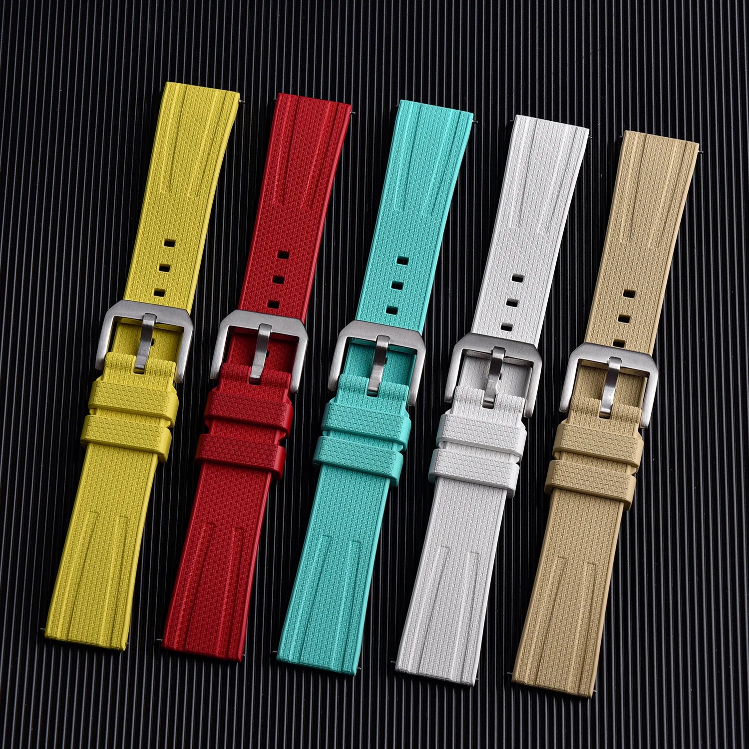 FKM Rubber Watch Strap 20mm 22mm Quick Release Waterproof Diving Watch Band Fluororubber For Traditional Dive Watch Accessories
