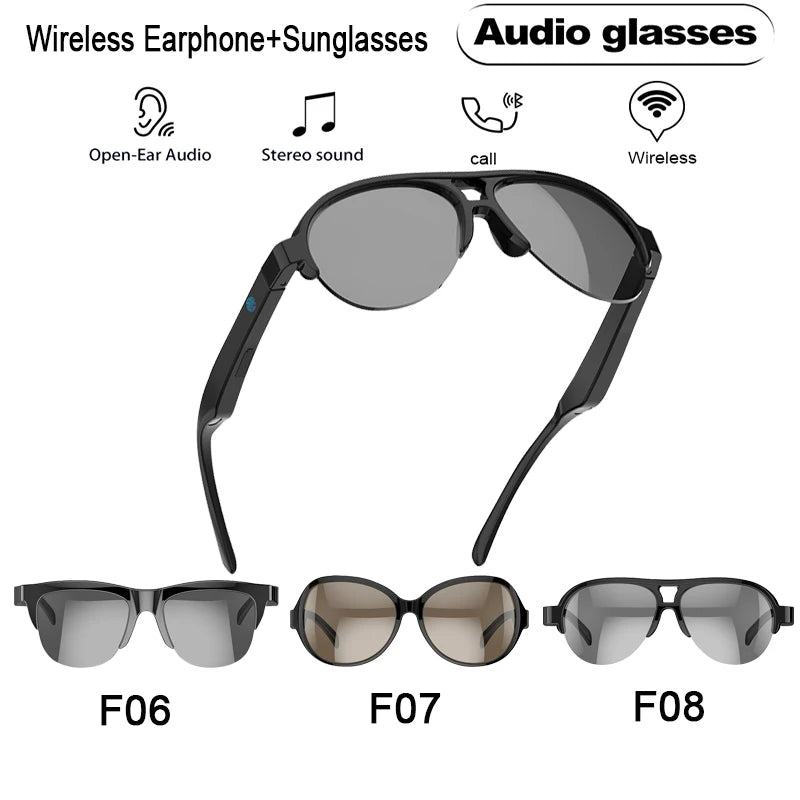 Smart F06 Glasses Wireless Bluetooth Sunglasses Built-in Microphone Speakers Touch Bluetooth 5.3 Glasses Can Listen To Music Cal