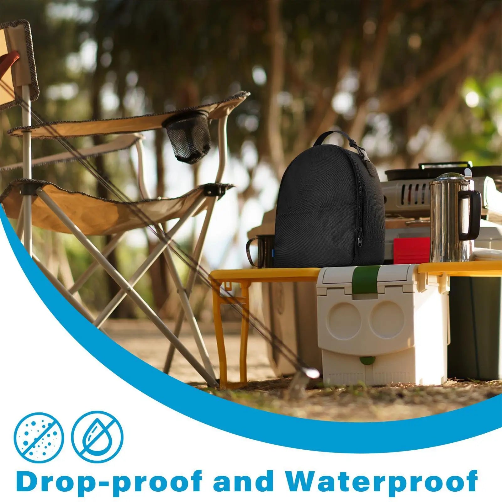 Outdoor Hiking Supplies Storage Bag Anti-Drop Cooling Fan Storage Case Multipurpose Electronics Organizer Sunscreen Portable Bag
