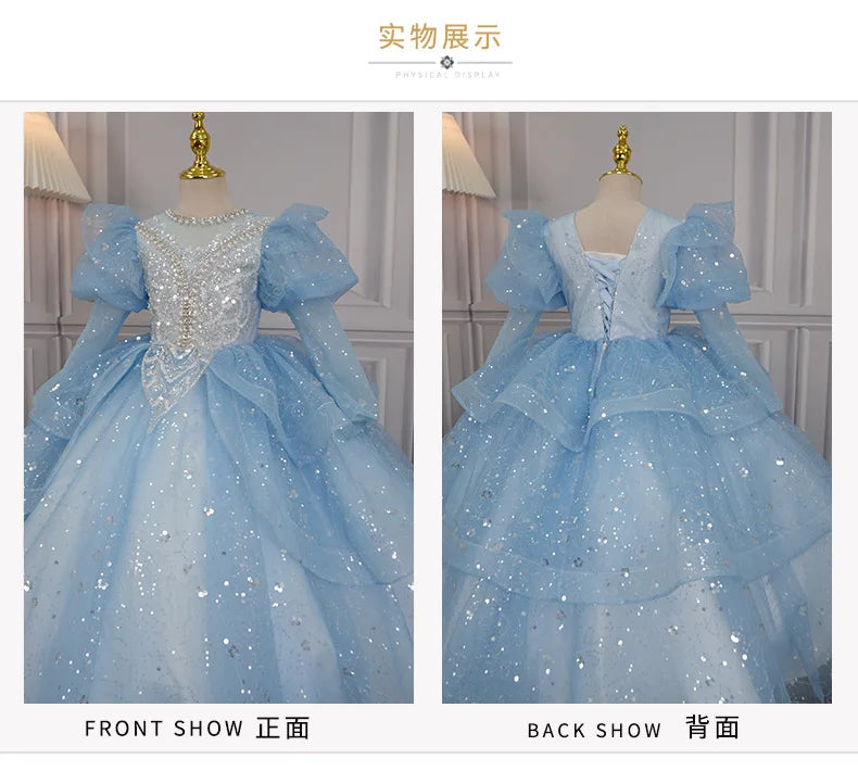 Children's Formal Dress Princess Dress High-end Birthday Girl Evening Dress Flower Girl Wedding Little Girl Piano Performance Dr