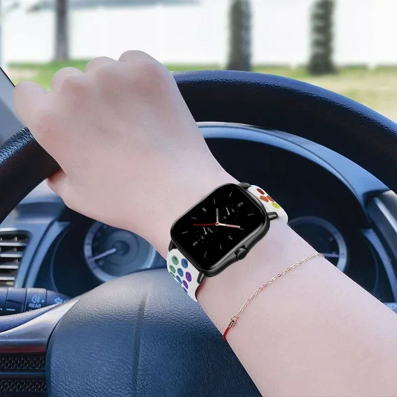 20mm/22mm Watch strap For Amazfit GTS 4-3-2e Mini/GTR 4-3-2 47mm/GTR 2e/stratos 3 sport Silicone Bracelet Amazfit Bip 6/5/3 pro