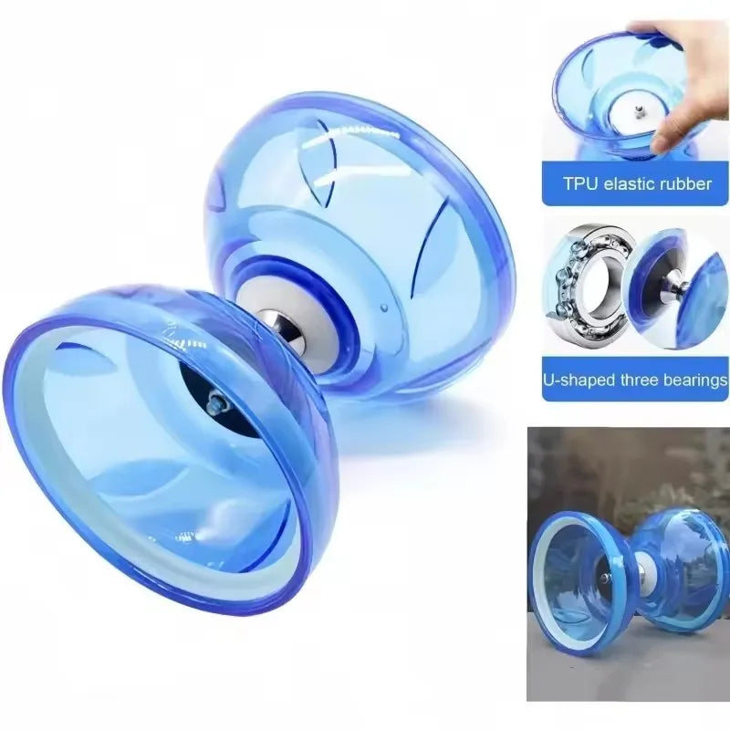 Portable Diabolo Set Chinese Yo-Yo Toy Outdoor Fitness Equipment Suitable For Adults And Children Soft Rubber Diabolo Ringing