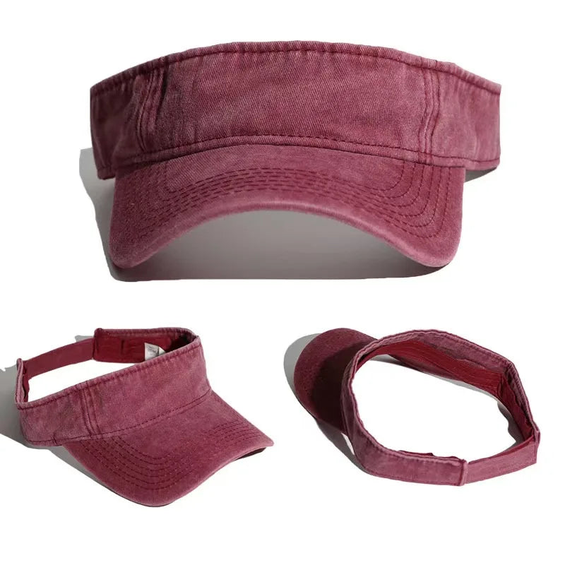 New Sun Hat Summer Tennis Cap Sun Visor Hat Sunscreen Outdoor Sports Baseball Topless Tennis Duck Tongue Cap Shade Hollow Top Ha