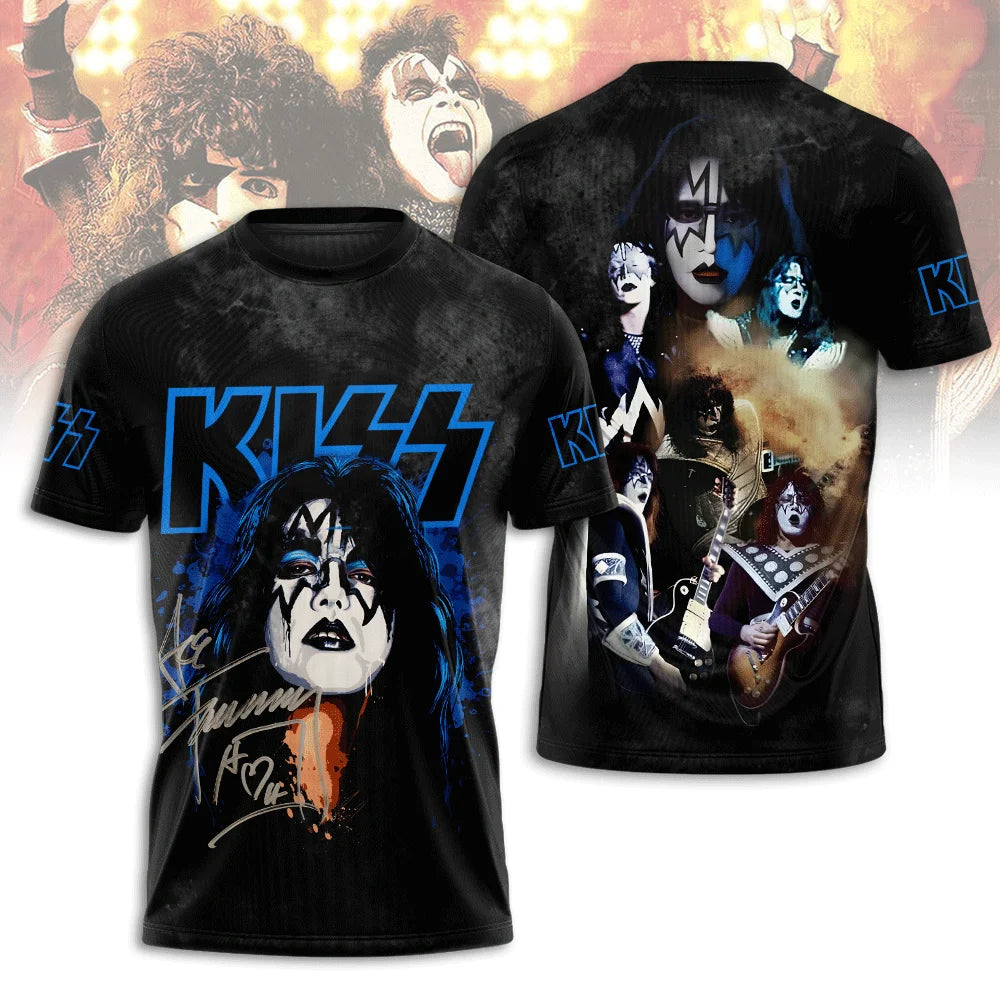 Rock Band Kiss T-shirts 3D Printing T Shirt Summer Men Women Funny Hip hop Short sleeve O-neck Tee Shirt Street Cosplay Clothing