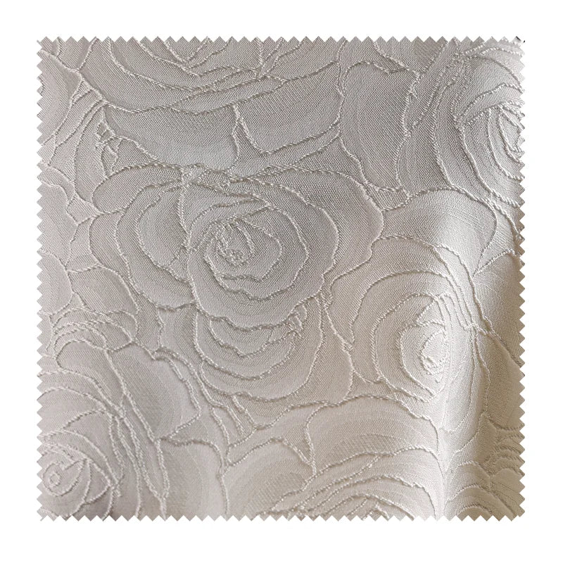 Jacquard Fabric White Large Rose Texture Windbreaker Dress Designer Cloth Diy Apaprel Sewing Meters Rayon Polyester Material