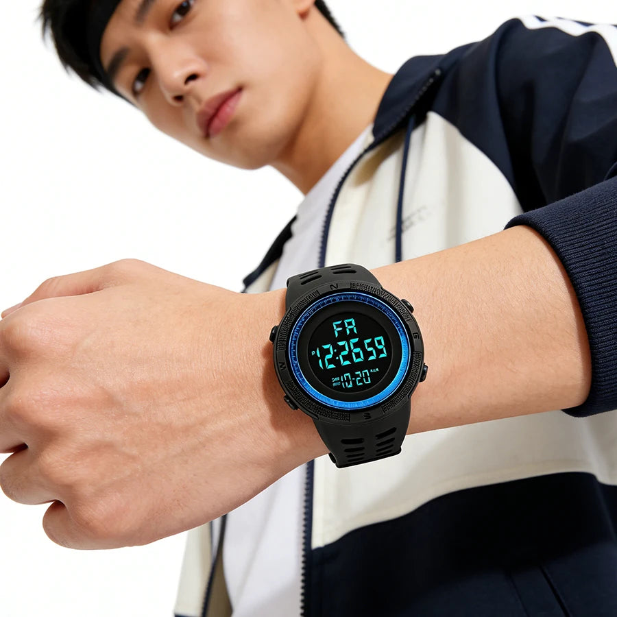 Men's Watch Sports Digital Watches for Man Big Dial Luminous Waterproof Alarm Clock Multifunction Military Electronic Wristwatch