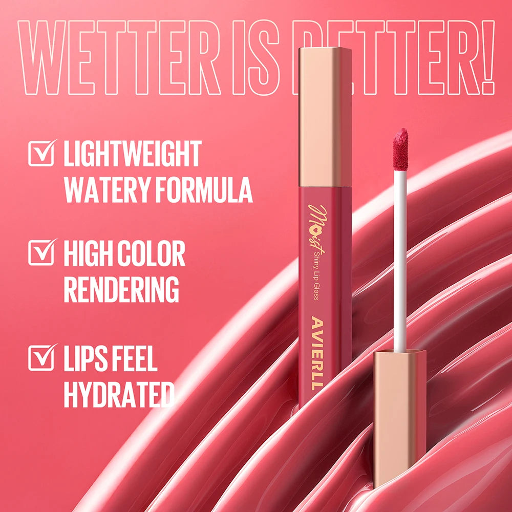 Lip gloss set shiny liquid lipstick Long lasting moisturizing non-sticky plump hydrating lip balm Women's makeup Halloween gift