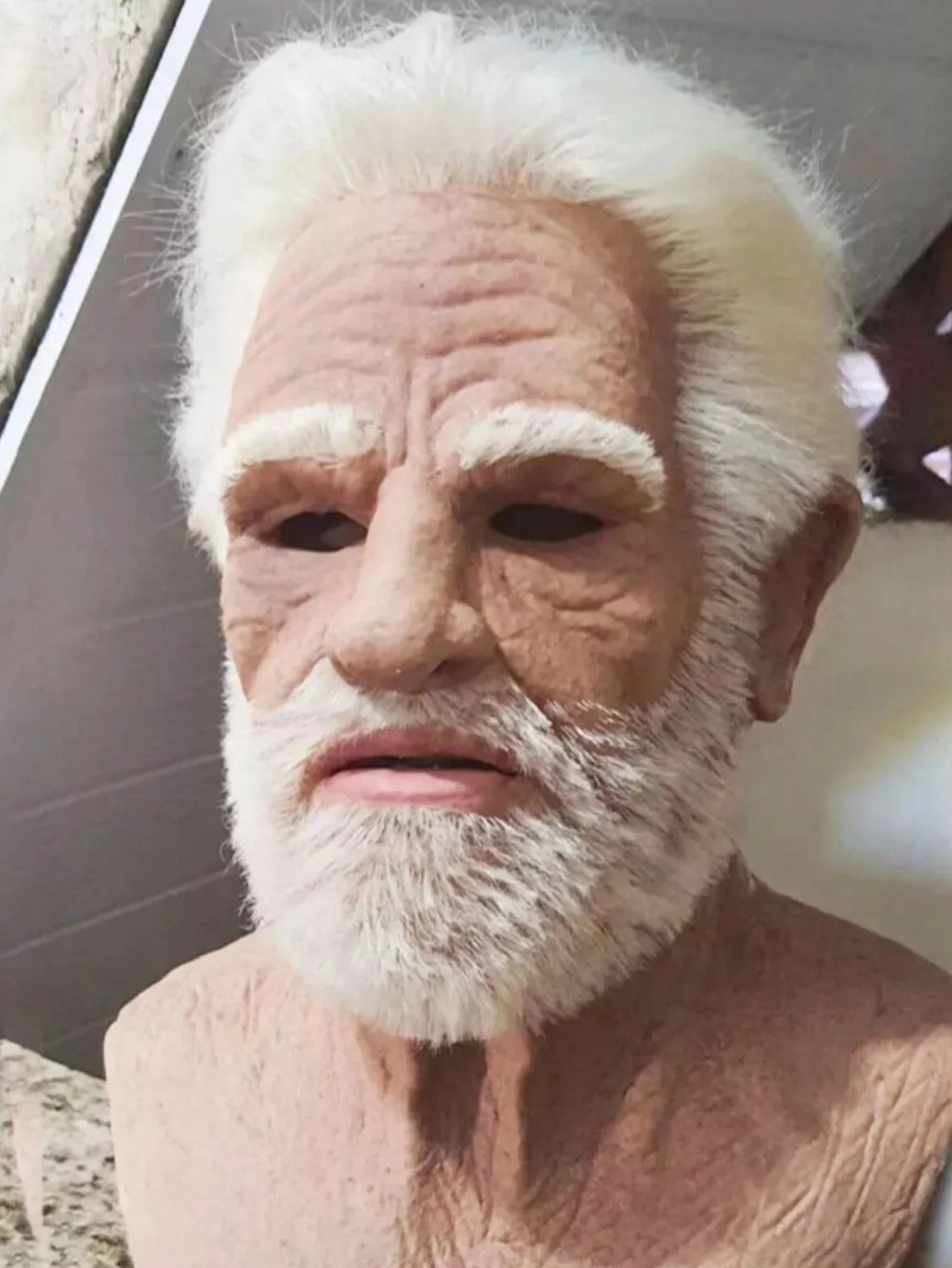Halloween Old Man Mask Realistic Vicissitudes Simulation Full Face Mask Role Play School Party Gathering Game Head Cover