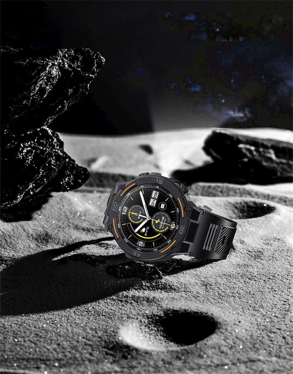 Outdoor Military Rugged Smartwatch Men GPS Sports Fitness Waterproof Watch Bluetooth Call with LED Lights Smart Watch