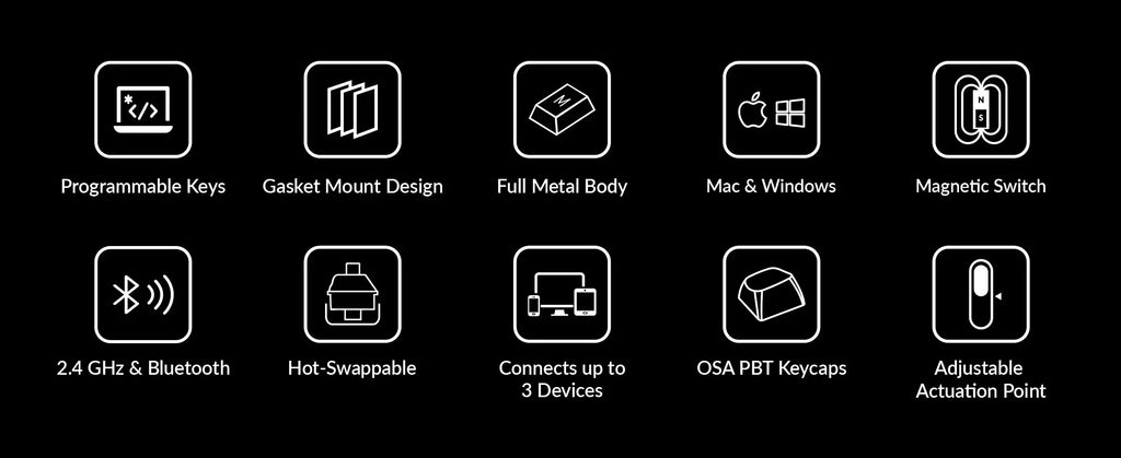 Keychron Q5 HE QMK Wireless Custom Mechanical Keyboard Magnetic Switches Adjustable Actuation Point Aluminum RGB Backlight