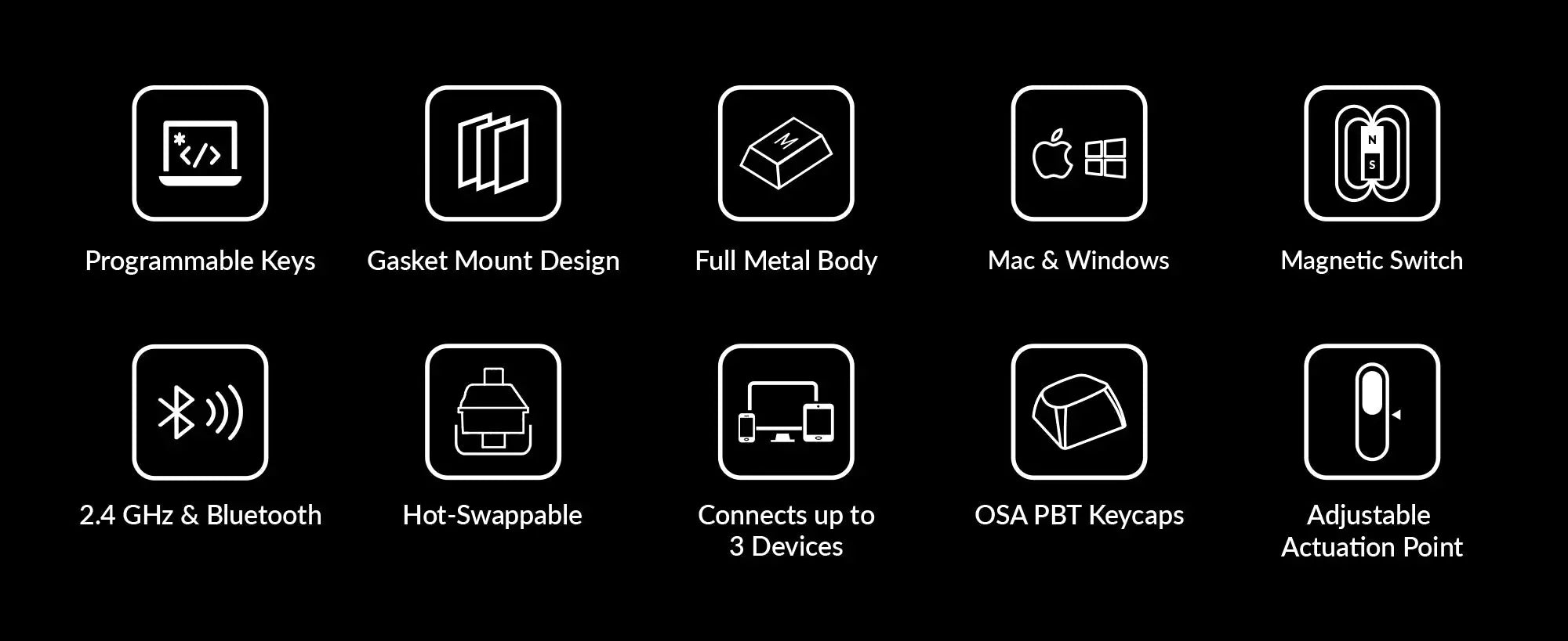 Keychron Q5 HE QMK Wireless Custom Mechanical Keyboard Magnetic Switches Adjustable Actuation Point Aluminum RGB Backlight