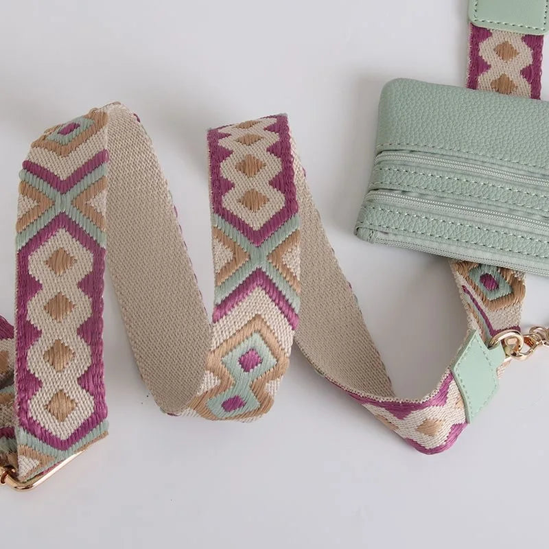 Phone Lanyard With Zippered Pouch Adjustable Perforation-Free Design Detachable Cross Strap