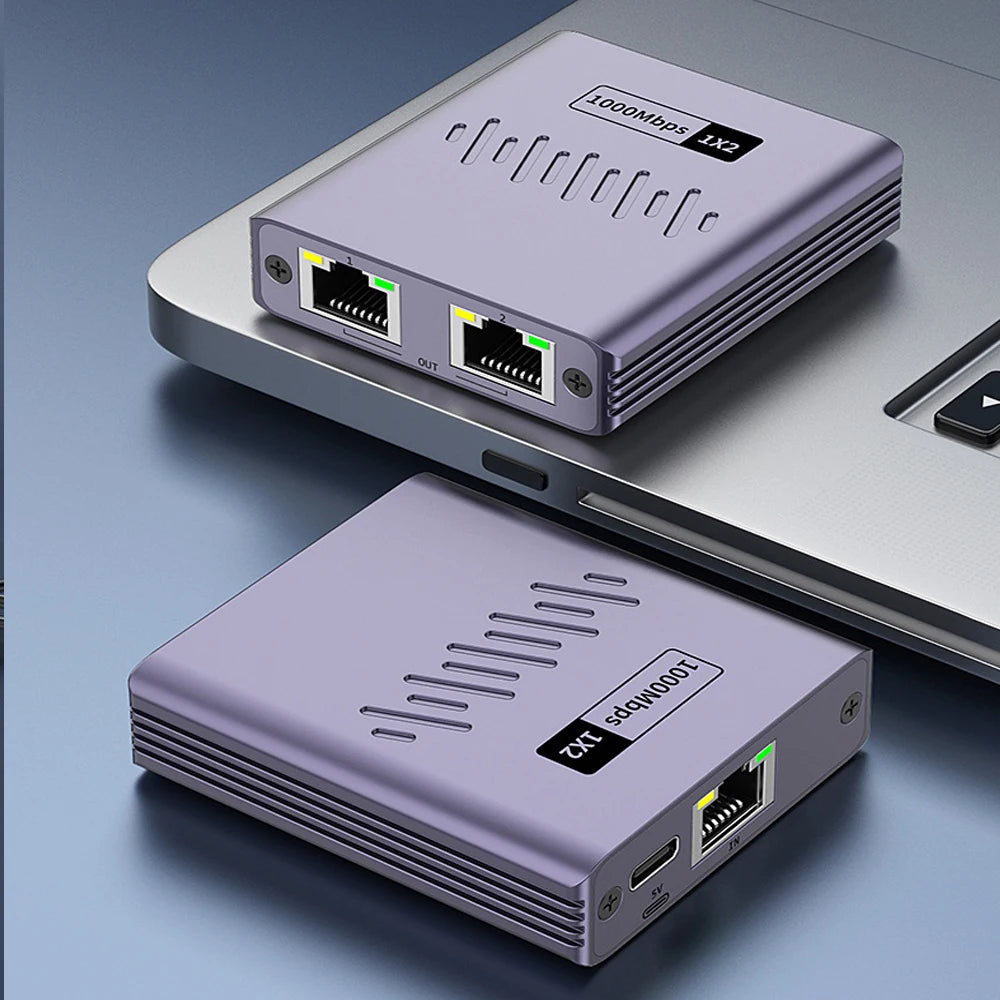 Gigabit Ethernet Splitter 1 to 2/3/4 1000Mbps RJ45 LAN Internet Splitter for PC Laptop Nintendo Switch Router TV Box Digital TV