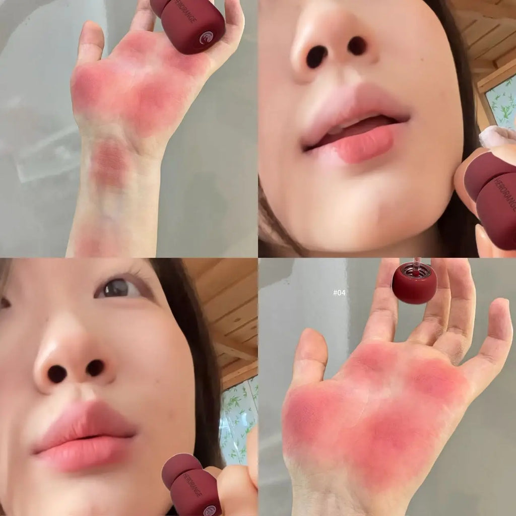 1pcs Red Brown Matte Lip Mud Liquid Lipstick Waterproof Non-stick Cup Chocolate Lip Color for Women Lips Makeup Cosmetics