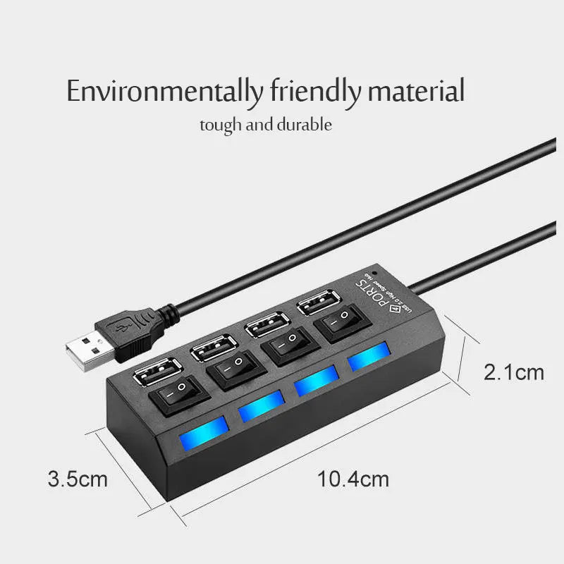 4/7 Port Multi USB 3.0 Power Adapter USB Splitter Hub USB Hub 2.0 USB Multiple Expander Switch 30CM Cable Hub Docking Stations