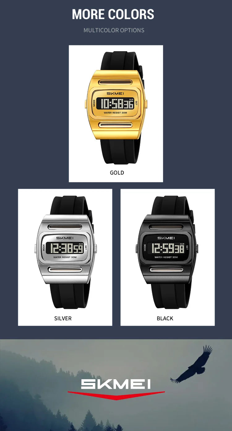 SKMEI 2563 New Solar Men's Digital Watch Silicone Strap Waterproof Multi functional Electronic Watch Alarm Clock reloj hombre