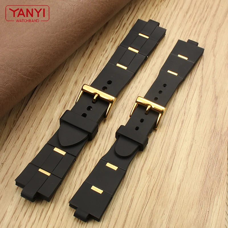 Rubber Watch Strap For Bulgari with Convex Interface Men's and Women's Soft and Comfortable Watch Accessories 21x8mm 24x8mm