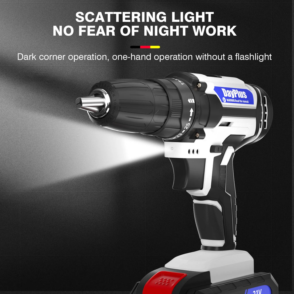 45Nm Cordless Drill with 2 X 1.5Ah Li-Ion Batteies and Charger, 140W, 25+1 Torque, 2 Speed, 2700RPM, 29 Accessories, Carry Case