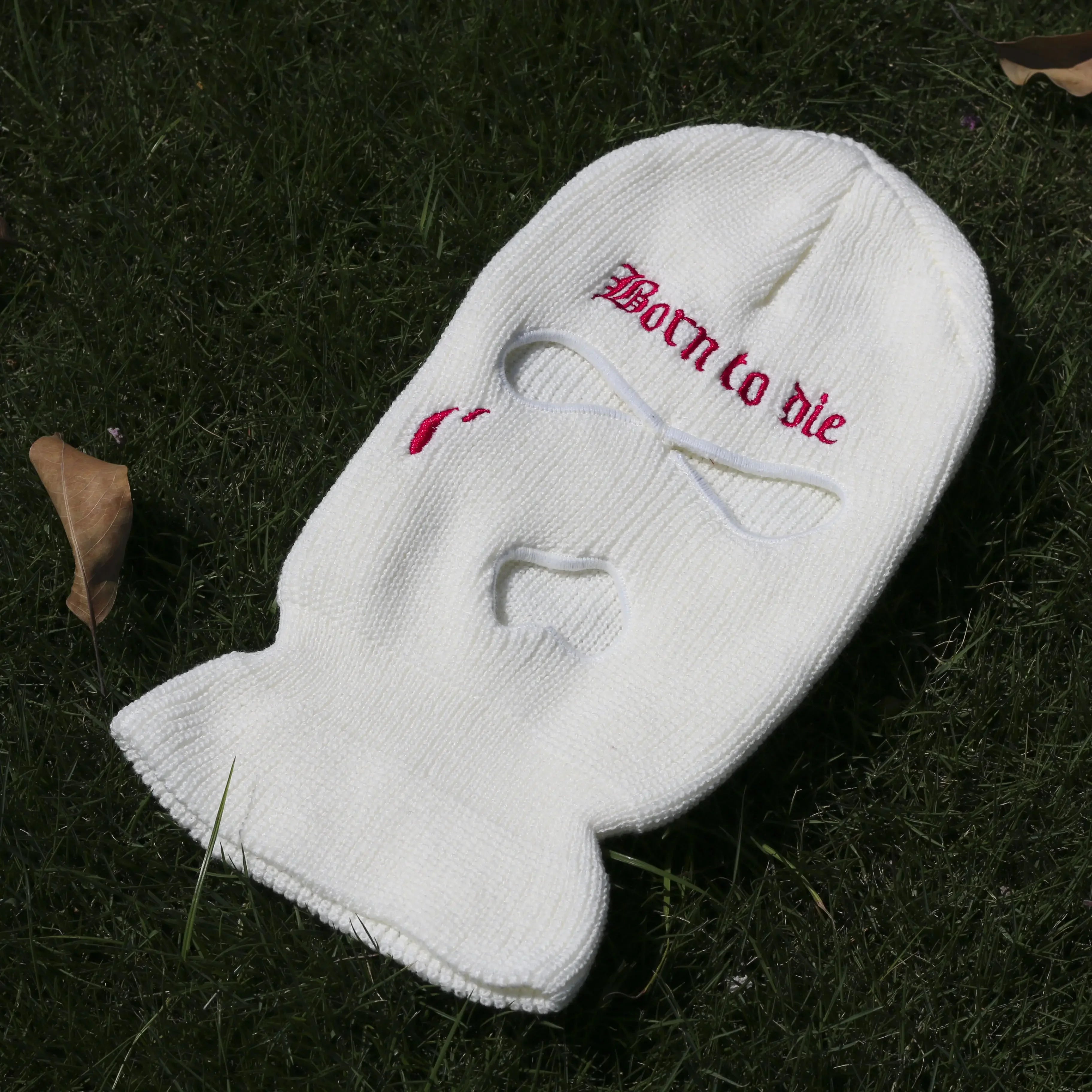 Embroidery Balaclava 3 Hole Full Face Mask Army Tactical Mask Ski Winter Hat Halloween Party Balaclava Cycling Hedging Cap