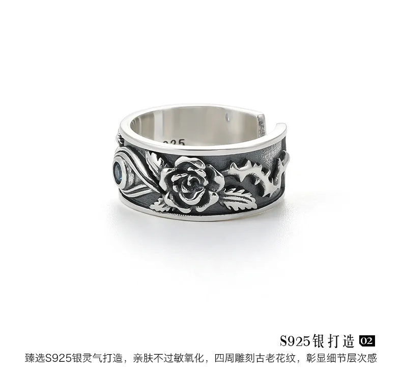 Best Sellers! S925 Thai Silver, Horus Eye Retro Ring