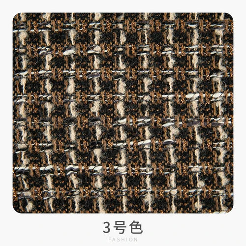 Retro Style High-grade Tweed Coat Fabric By Meters for Clothes Skirts Sewing Striped Pattern Wool Polyester Designer Cloth Drape