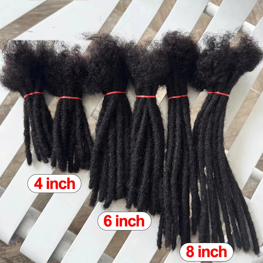 Human Hair Dreadlock Extension 0.6cm Width 4-20inch Real Human Hair Bulk Permanent Loc Extensions Wholesale for Men/Women