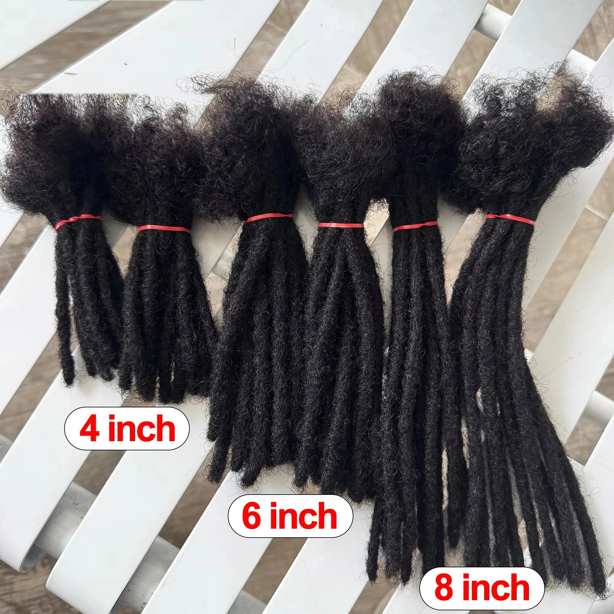 Human Hair Dreadlock Extension 0.6cm Width 4-20inch Real Human Hair Bulk Permanent Loc Extensions Wholesale for Men/Women