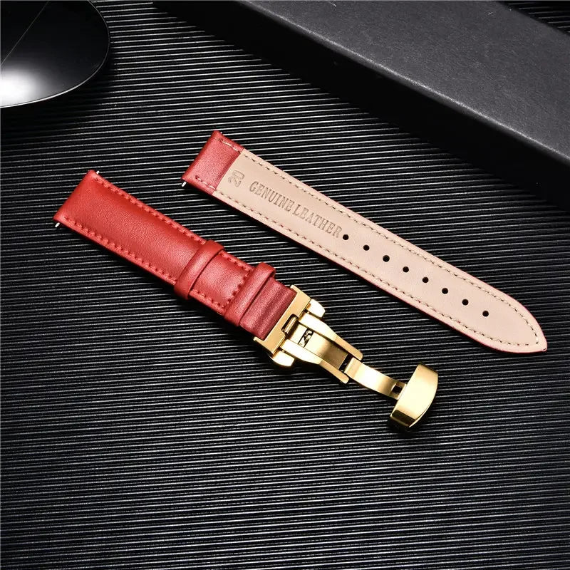 New Women's Business Commuter Strap 18mm 20mm 22mm 24mm with Automatic Butterfly Buckle Watchband